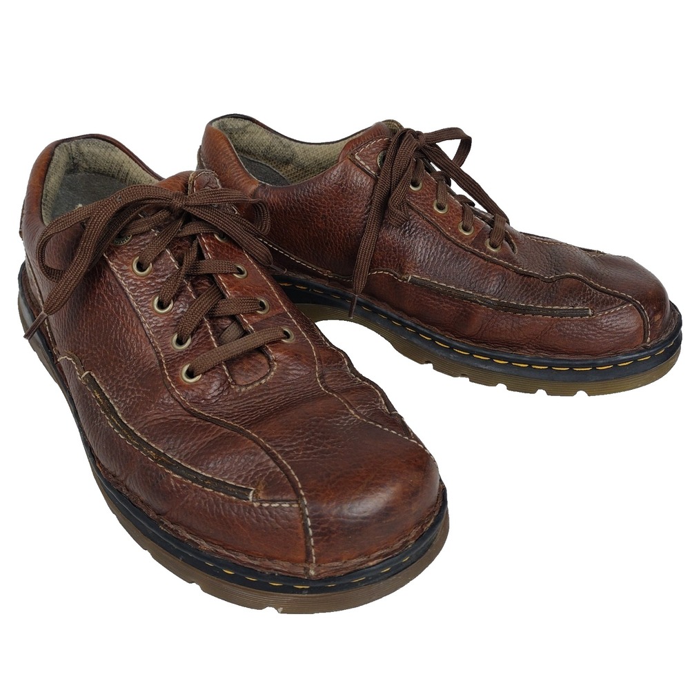 Dr. Martens Mens Aged Brown Leather Round Toe Lace-Up Oxford Shoes US 10